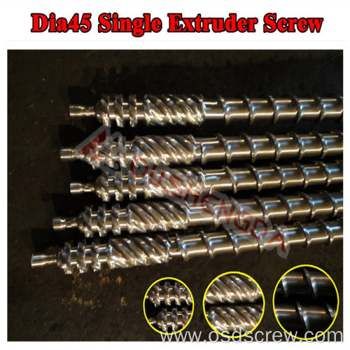 45mm single extruder screw and barrel(screw and barrel for recycled pvc/pe extruder)